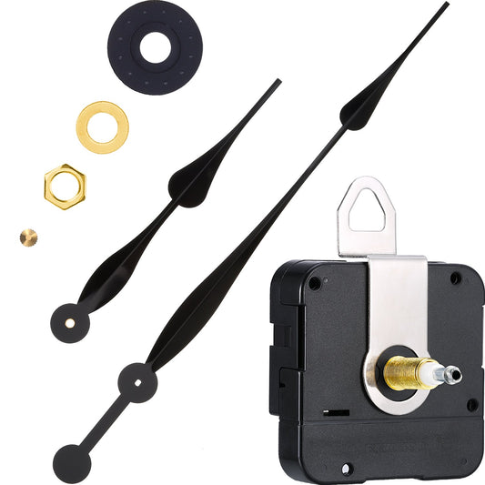 Hicarer High Torque Quartz Clock Movement Replacement Mechanism with 12 Inch Long Spade Hands (Black, 23 mm Shaft Length)