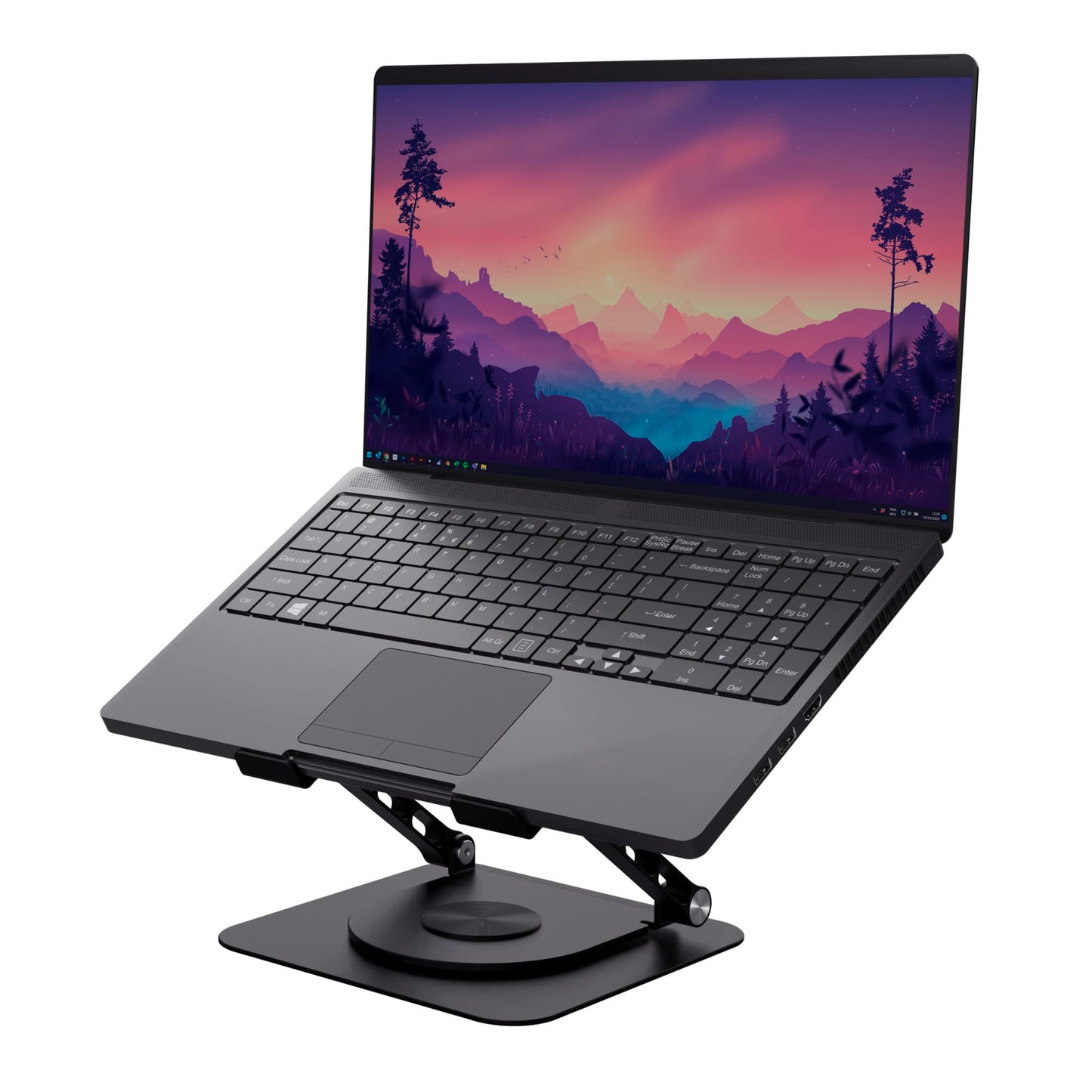 Trust Zeff Ergonomic Laptop Stand for Desk with 360 Degrees Rotation, Black