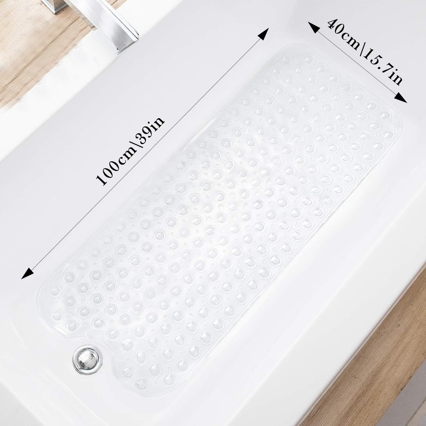 Non Slip Bathroom Mat with Suction Cups Washable Bathtub Floor Rug