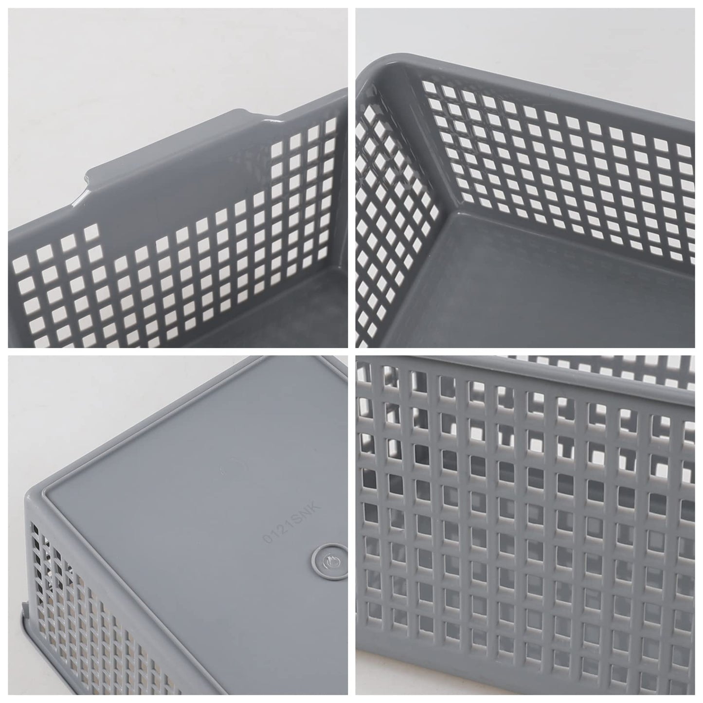 Annkky Large Baskets, Rectangular Plastic Storage Basket, Set of 4