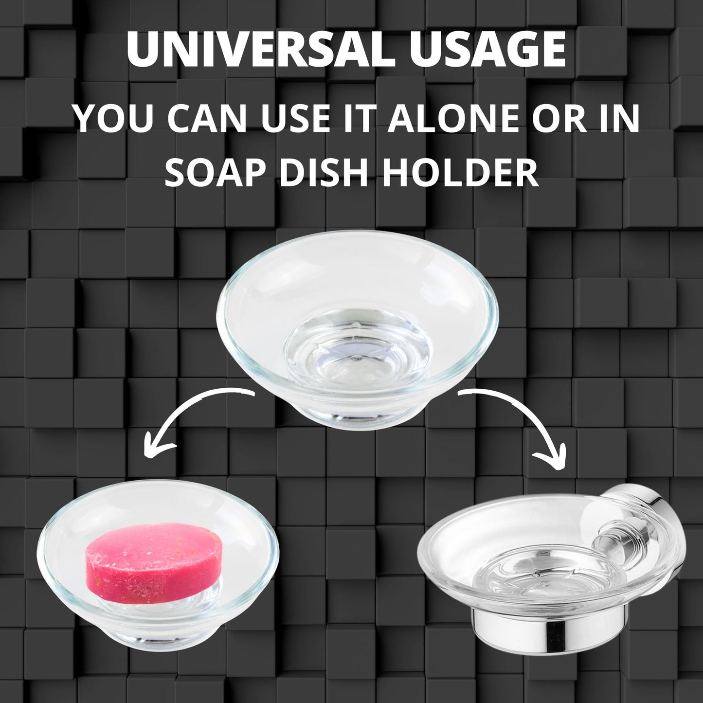 YOSSEE Glass Soap Dish – Replacement Soap Dish - Thick Clear Glass