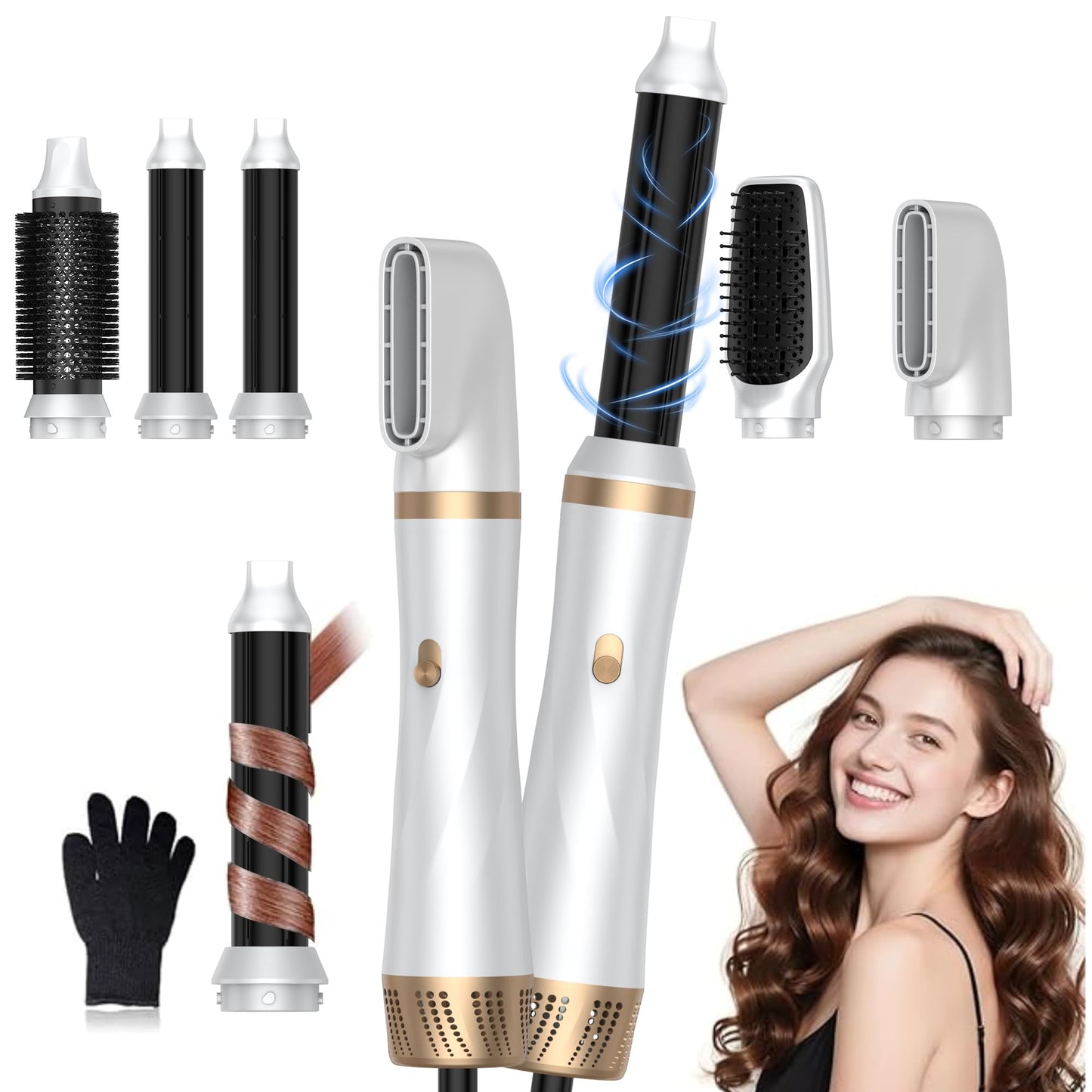 Air Styler Hair Stylers, Airbrush 5 in 1 Multi Styler Blow Dryer Brush, 800W Hair Stylers for Women Volume, Air Curler for Women Volume, Curl, Smooth,