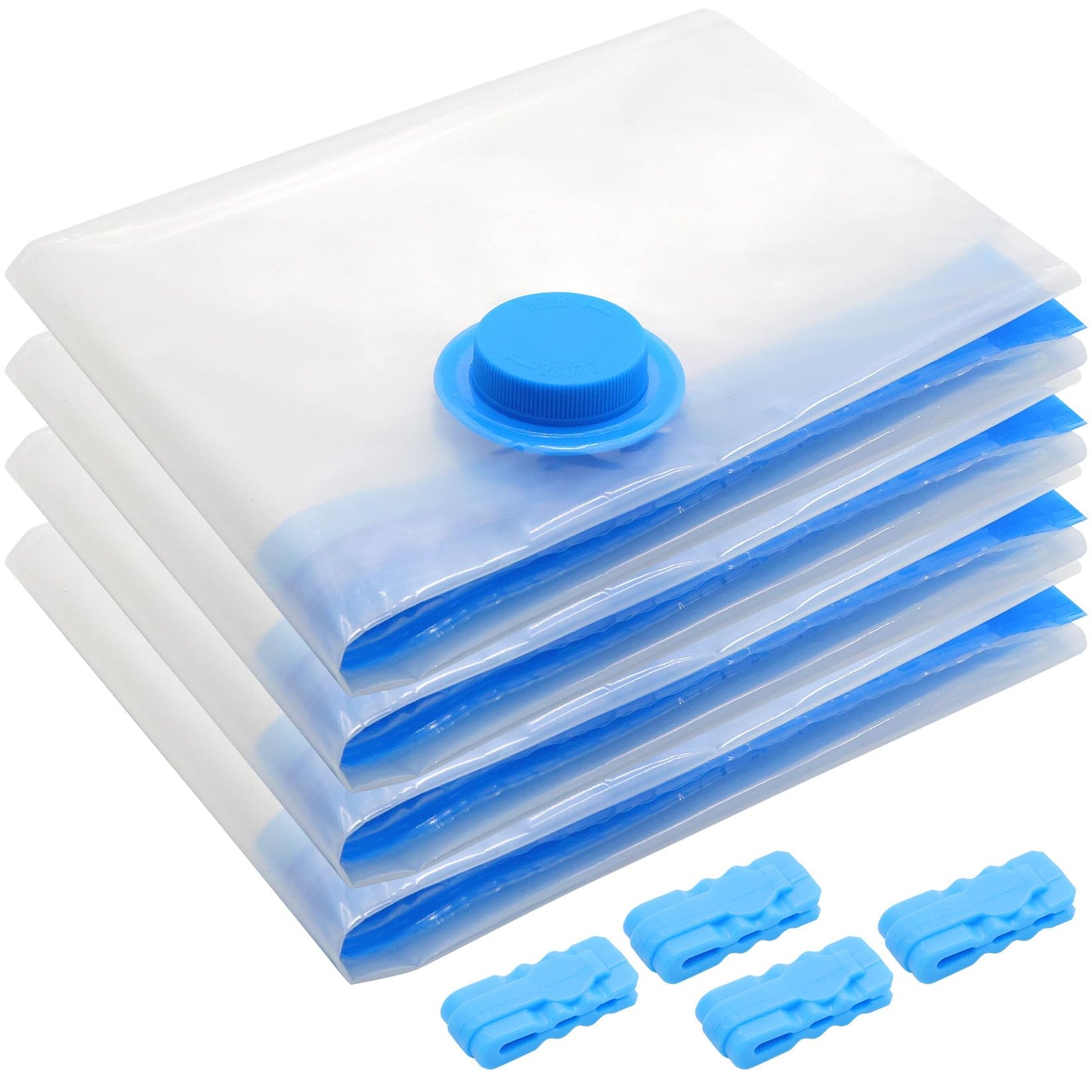 4 Pcs Space Saver Bags Vacuum Storage Bags Small Compression Zipper Storage Bags Vacuum Pack Bags for Clothes, Vacuum Bags for Clothes Travel Home