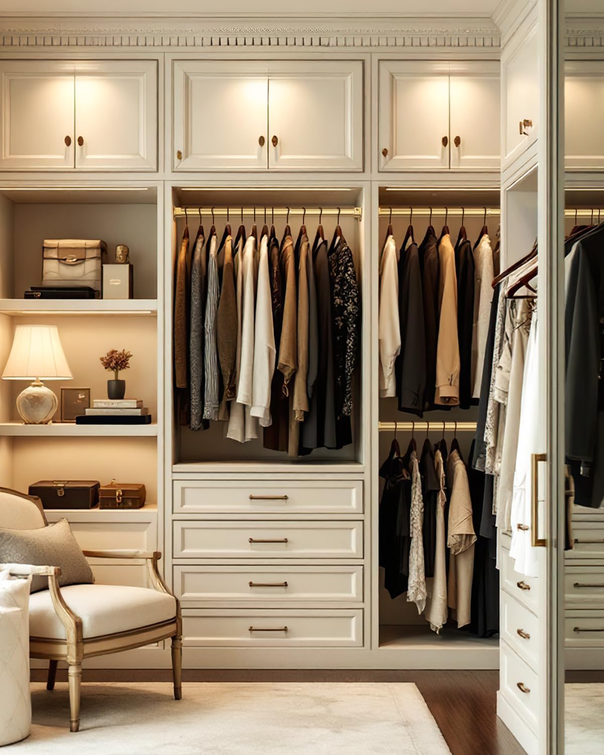 Wardrobe Rail, 43 to 173 CM Stepless Adjustable Metal Rails To Hanging Clothes, 3.3 CM Heavy Duty Wardrobe Rails and Fittings for Closet Wardrobes