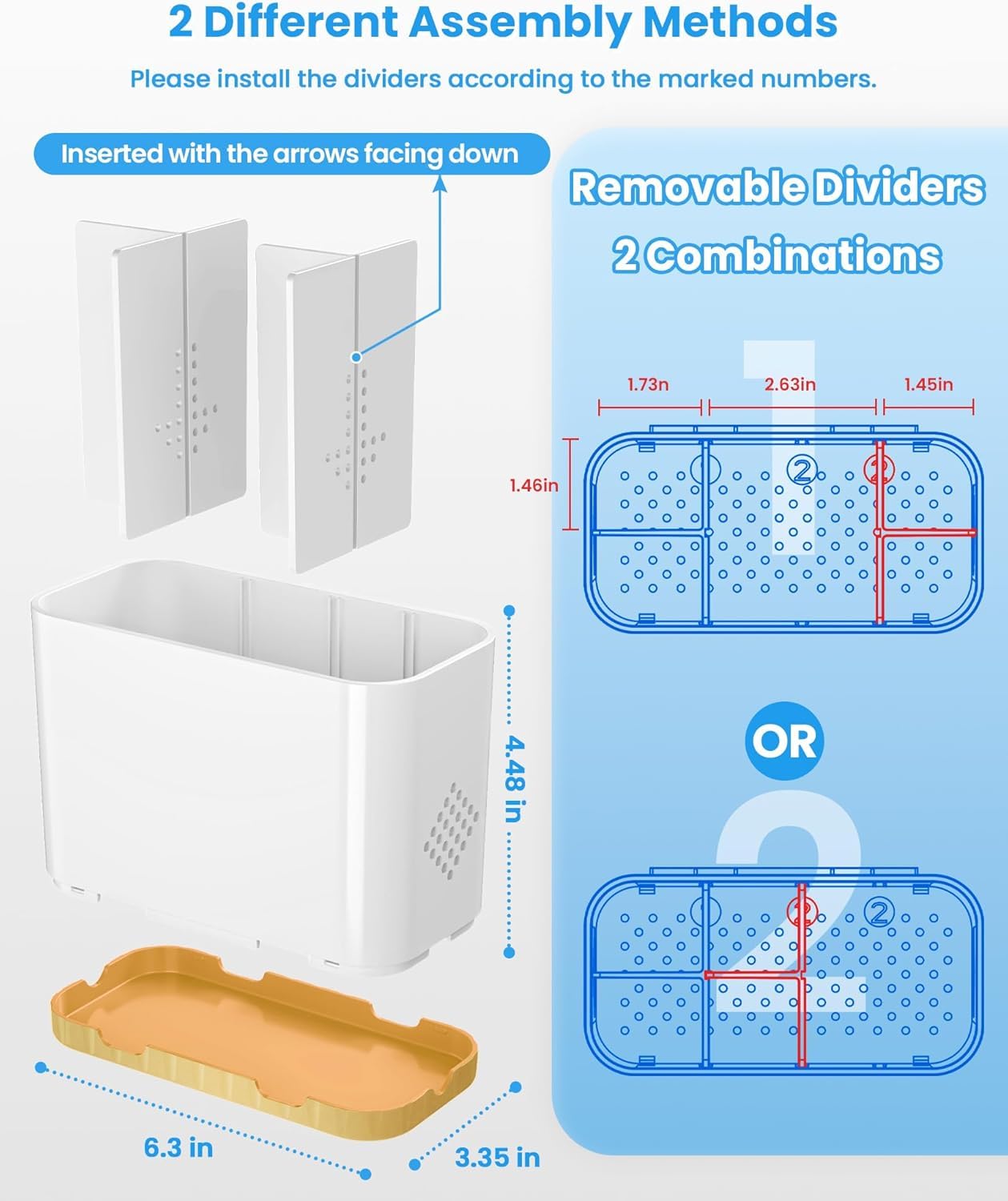 5 Slots Detachable Toothbrush Holder Set - for Bathroom Countertop