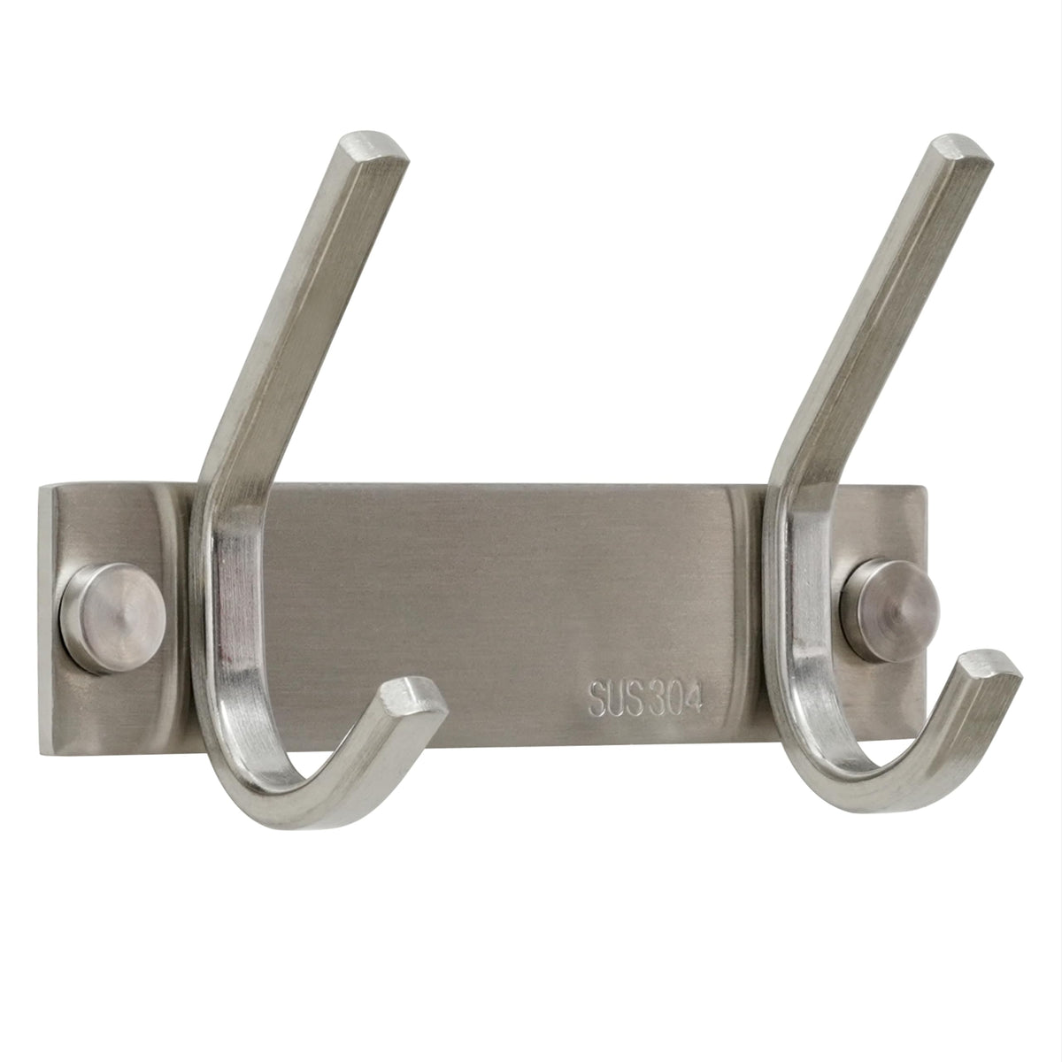 HONSKY Wall Coat Rack, Towel Rack, 12cm Metal Wall Coat Hanger with 2 Double Hooks 4 Single Hooks,for Hanging Coat, Hat, Bag, Towel