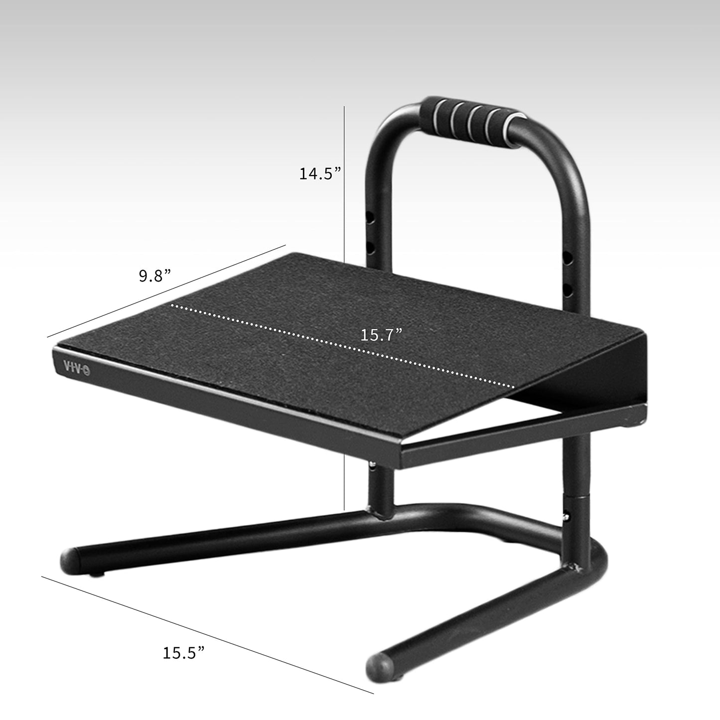 VIVO Black Ergonomic Height Adjustable Standing Foot Rest Relief Platform for Standing Desks (STAND-FT01)