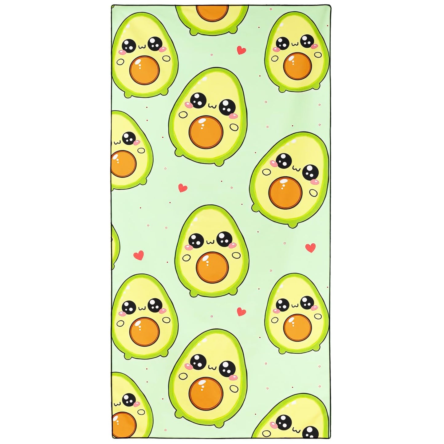 Violetpos Cute Avocado Beach Towel, Extra Large 180x90 cm 250GSM Microfibre, Sand Free Quick Dry