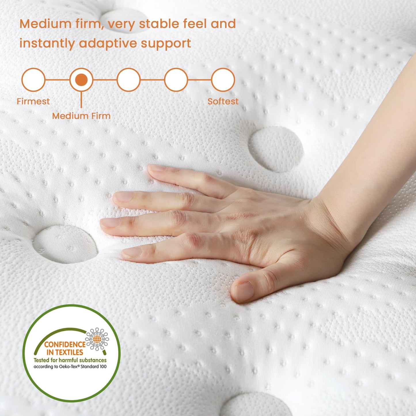 Uliyati 12 Inch Orthopedic Hybrid Mattress - Single, Medium Firm
