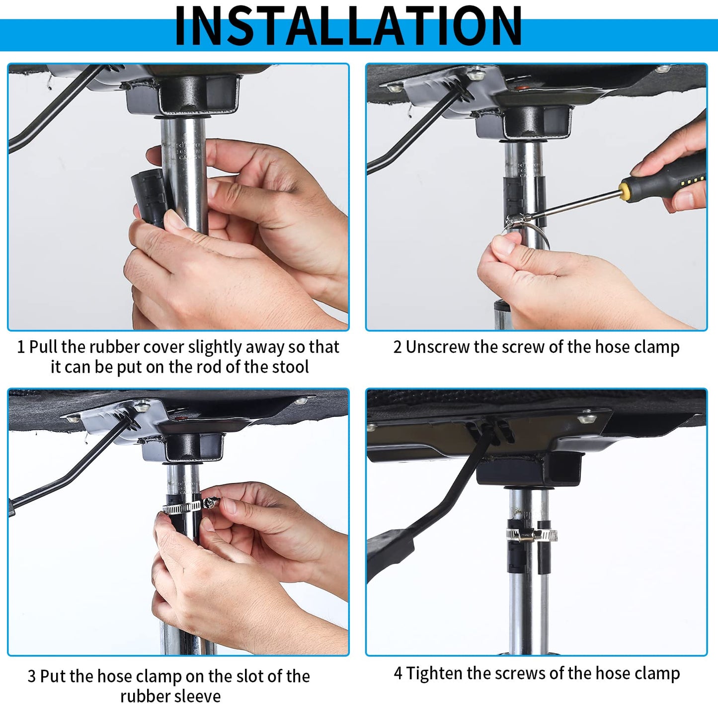 QOOSIKICC 19 Pcs Fixing a Sinking Office Chair Cylinder Alternatives Gas Lift Tools Kits, Office Chair Saver for Stop Sinking, with Hose Clamps
