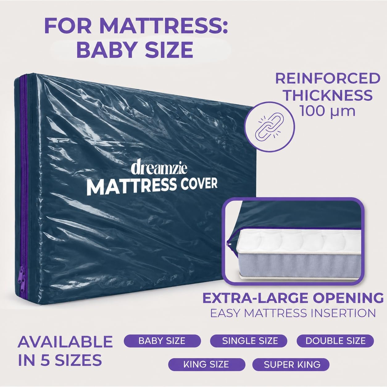Dreamzie - Baby Mattress Cover for Moving - Mattress Storage Bag - x2