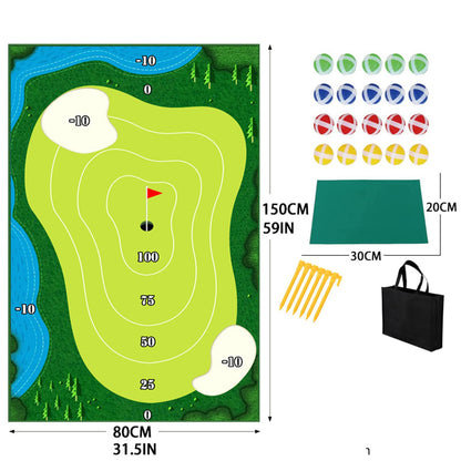 Portable Indoor/Outdoor Golf Game Set with Chipping Golf Play Mat, Hitting Mats, and Golf Training Aid Equipment for Home Backyard Practice - Includes