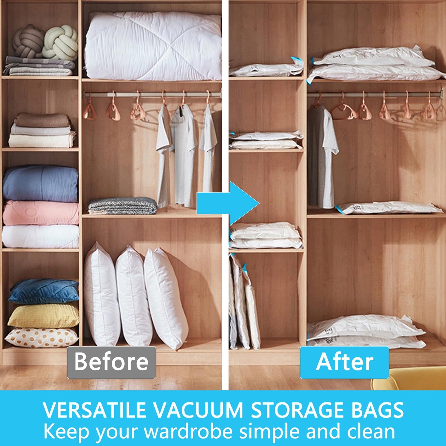 Vacuum Storage Bags - 4 Pack 100X130CM Extra Large Strong Space Saver Compression Bags