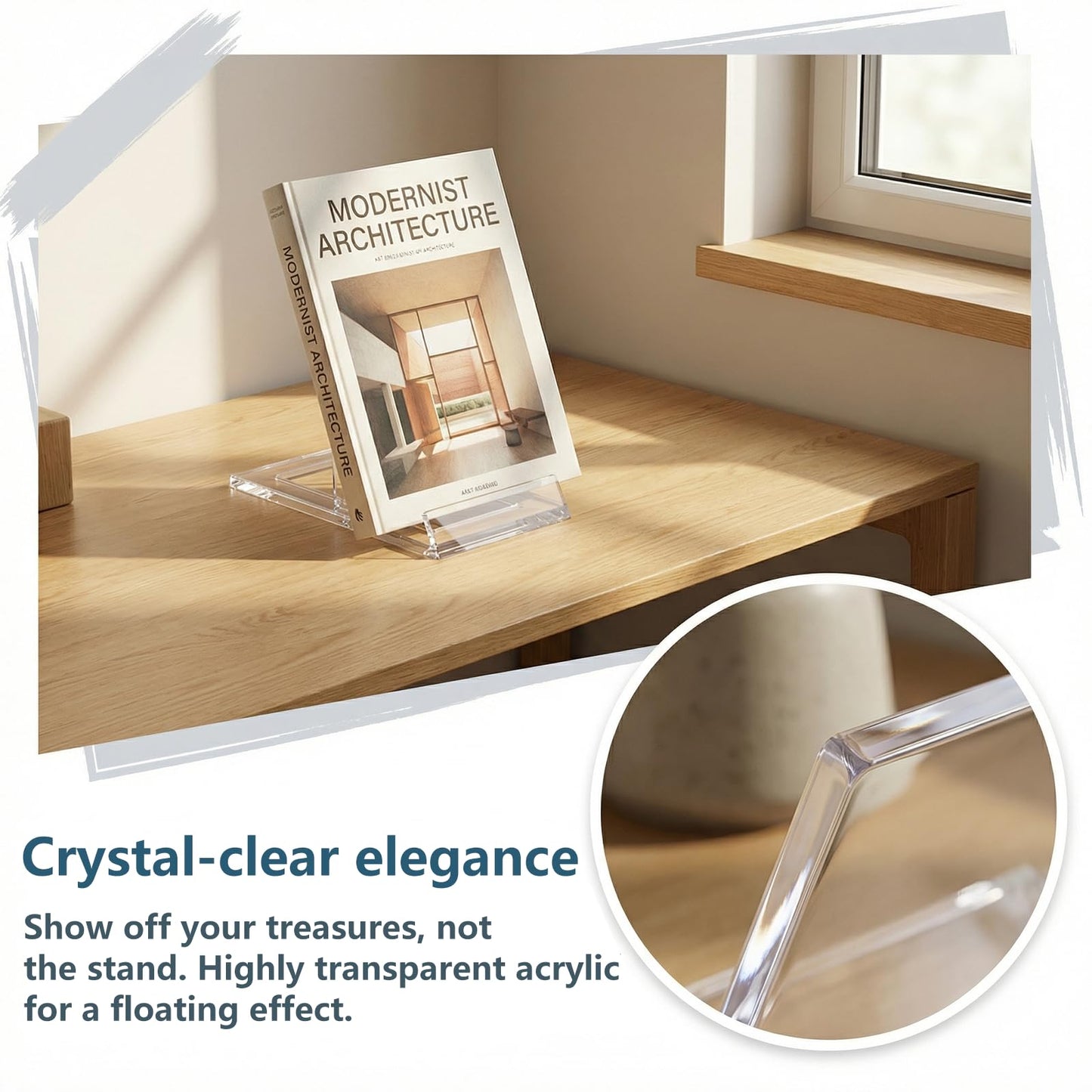 huoanpo 10PCS Plate Stand & Acrylic Display Stand, Adjustable Clear Set