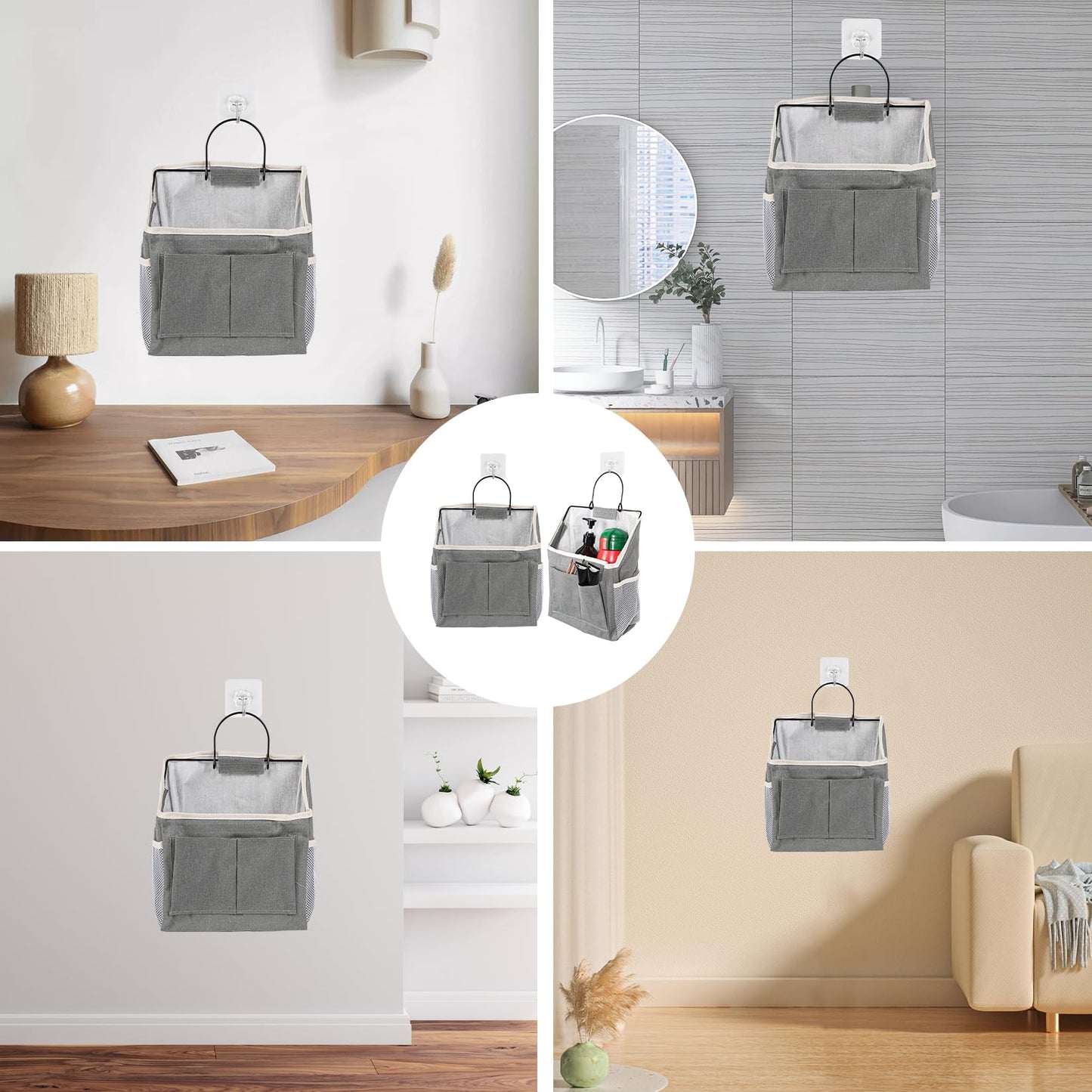 2 Pcs Wall Hanging Storage Bag, Foldable Hanging Storage Organiser