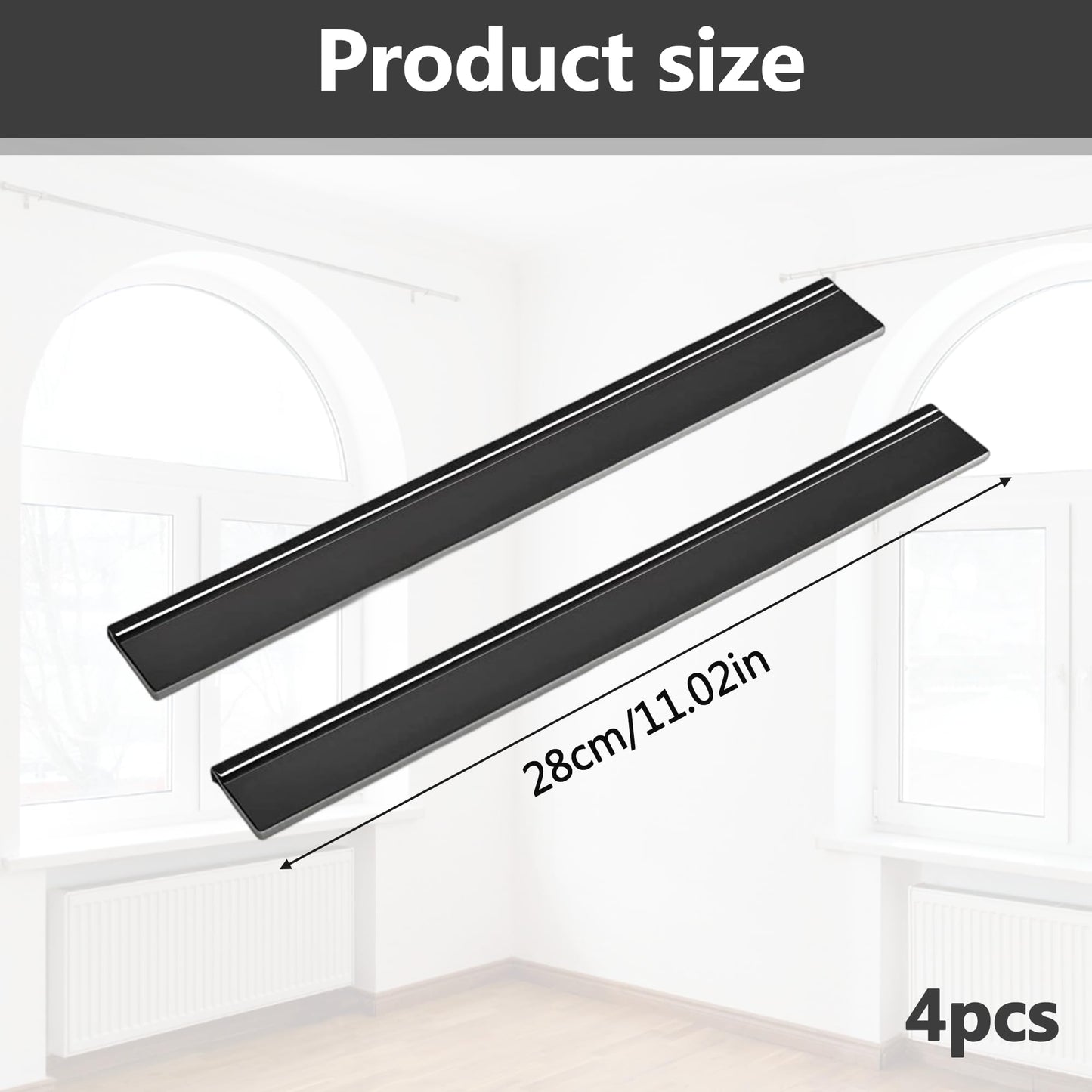 4PCS Replacement Rubber Lips for Karcher Window Vac Blades Glass Cleaner Replacement Lips 280MM Window Squeegee Window Cleaning Squeegee Compatible