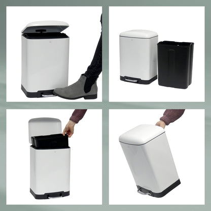 Kela "Davino Cosmetic Bin, Stainless-Steel, White, 30 x 15 x 10 cm