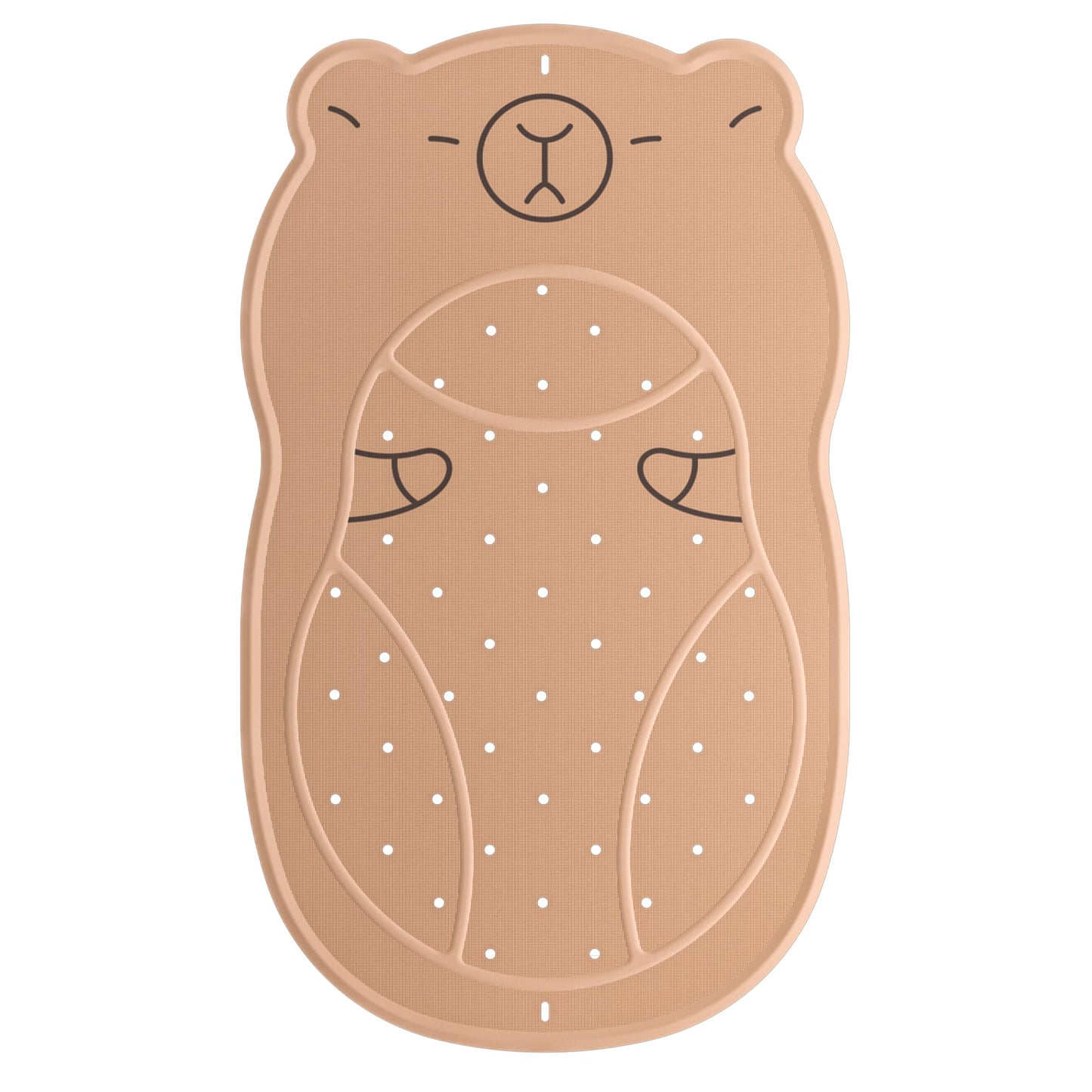 UNEEDE Non Slip Bath Mat Capybara-Shaped 76 x 45 cm Anti Mould
