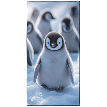 Violetpos Cute Penguin Beach Towel, Extra Large 180x90 cm 250GSM Microfibre, Sand Free Quick Dry