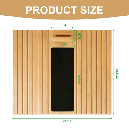 ULIKEUS Bamboo Sofa Armrest Tray Table with Rotating Mobile Holder Non Slip Foldable Couch Arm Table for Drinks Cup Cellphone Remote Snacks