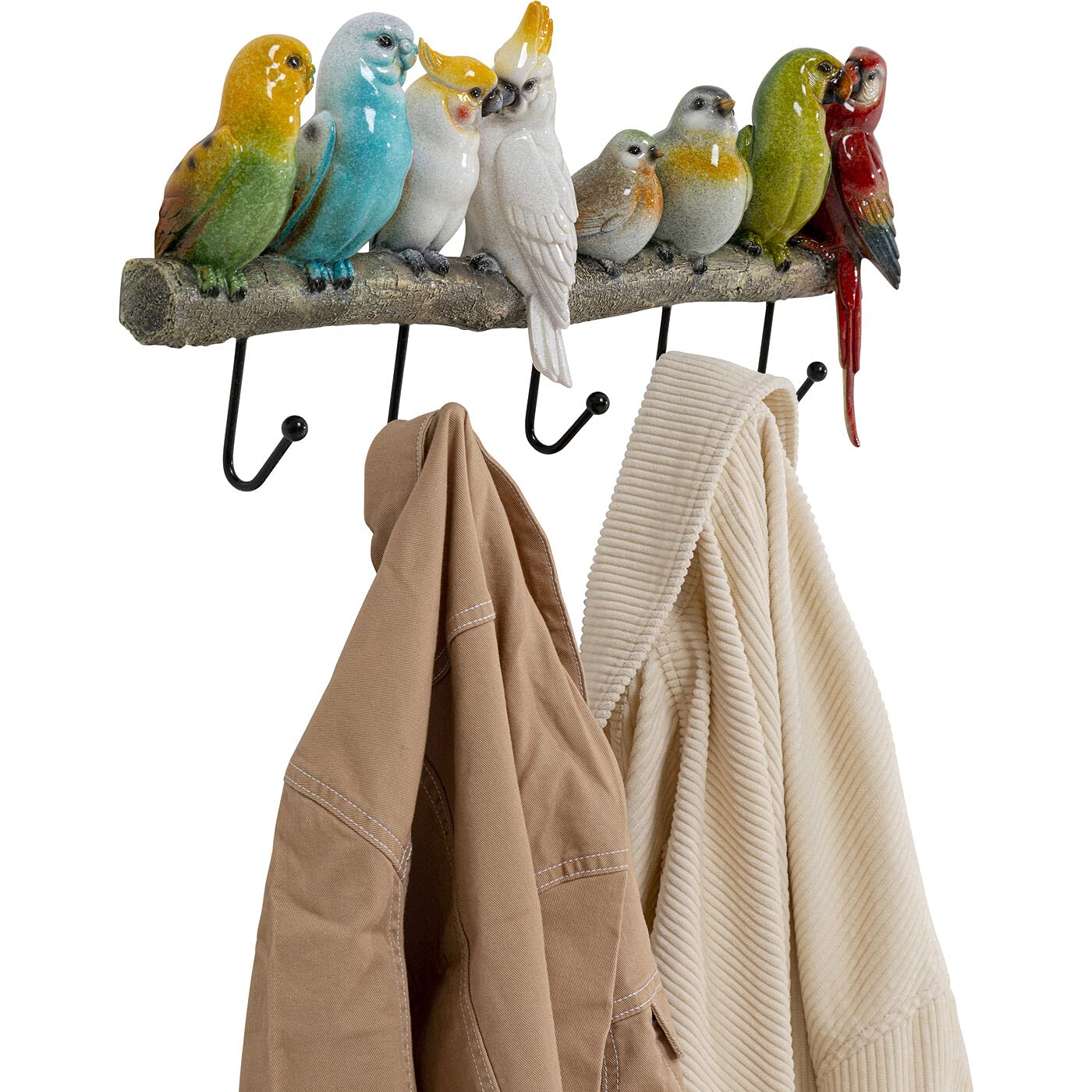 Kare Design Wall Coat Rack Exotic Birds, Multicolour, 23x55x7cm