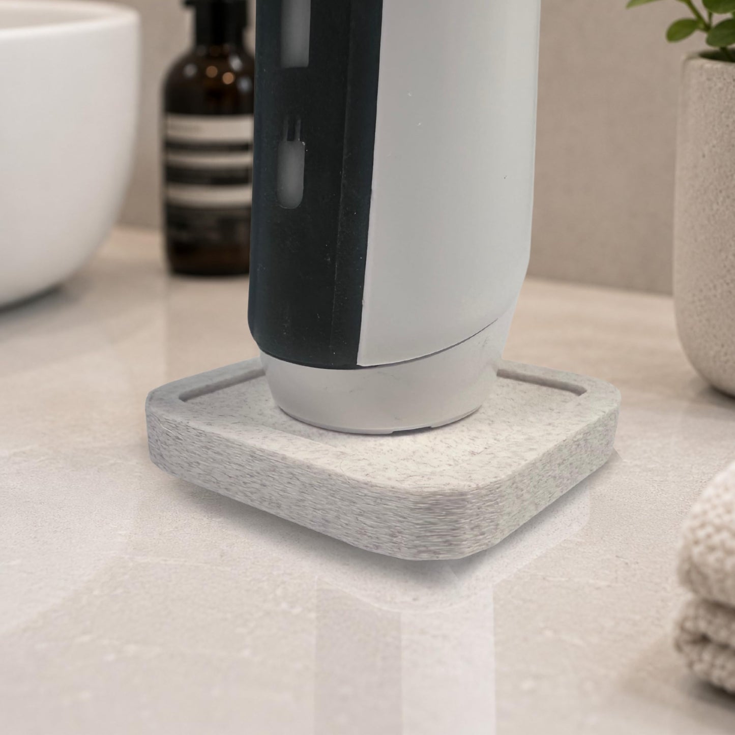 Electric Toothbrush Holder Stand Compatible with Oral-B (Marble Chestnut, Single)