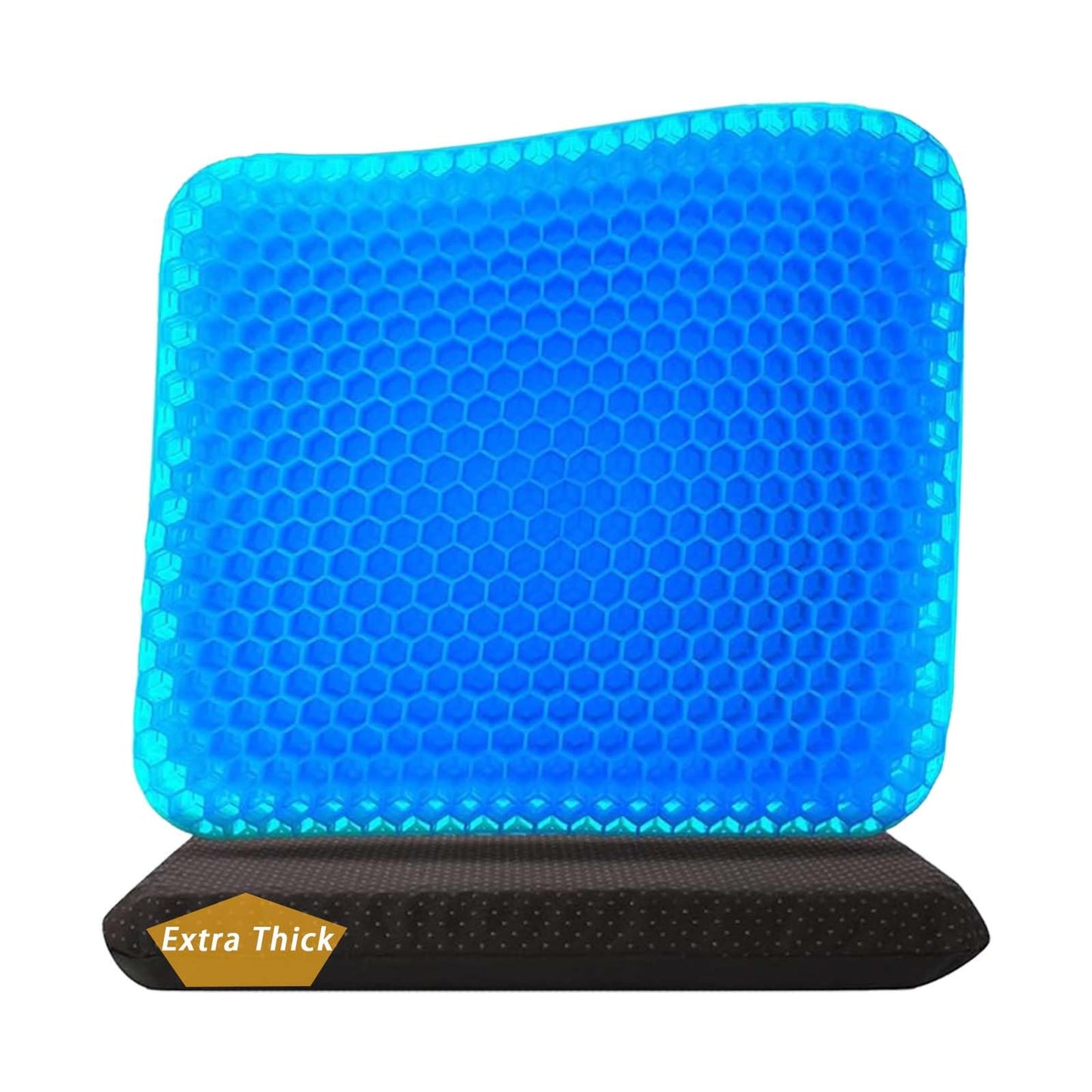Rewoalzx 2025 Upgraded Cooling Gel Seat Cushion 50x50x5cm - Extra Thick Honeycomb Blue Cushion for Back Pain Relief, Breathable & Machine Washable