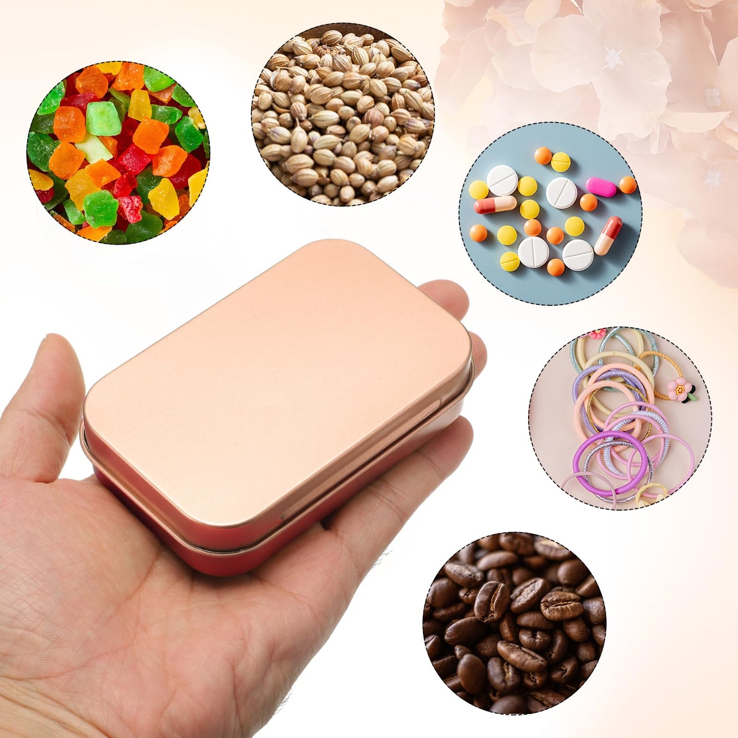 sourcing map 2pcs Metal Tin Box, 3.7x2.4x0.8 Mini Portable Rectangular Empty Tinplate Small Storage Container Airtight Tins with Lids for Candy
