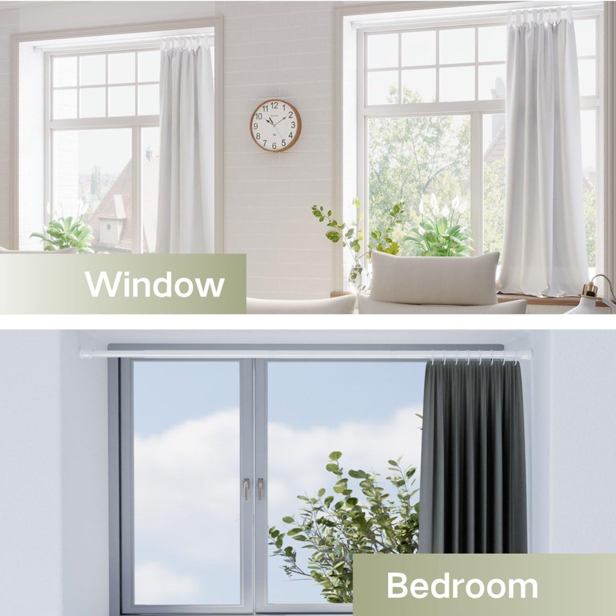 Extendable Shower Curtain Pole Non-Slip Shower Curtain Rod Tension Rod Adjustable Telescopic Curtain Poles No Drilling Shower Curtain Rail for