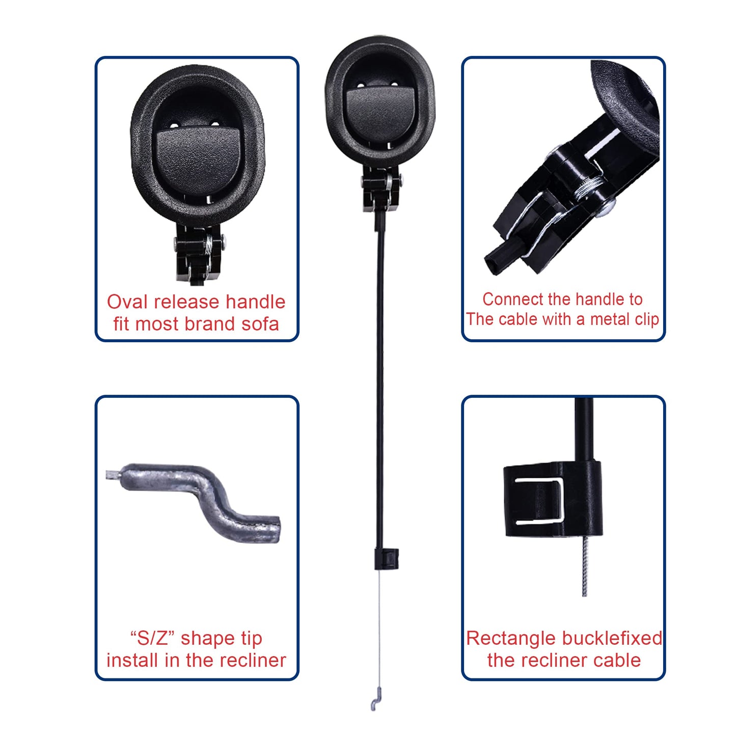 Fromann Recliner Sofa Release Pull Handle Buckle Replacement with Cable