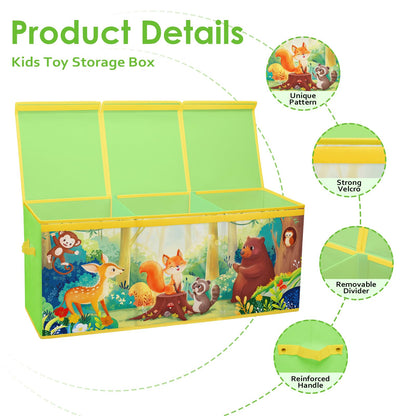 Decalsweet Extra Large Kids Toy Storage Box with Lid,Foldable Oxford Toy Storage Organizer Box for Boys Girls-963240cm-Lightweight Toy Chest with