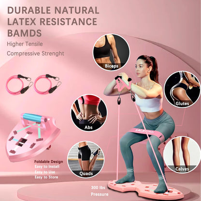 LALAHIGH Home Gym Equipment, Upgraded Push Up Board, 32 in 1 Home Workout Set with Foldable Push Up Bar, Resistance Bands, Core Sliders for Body
