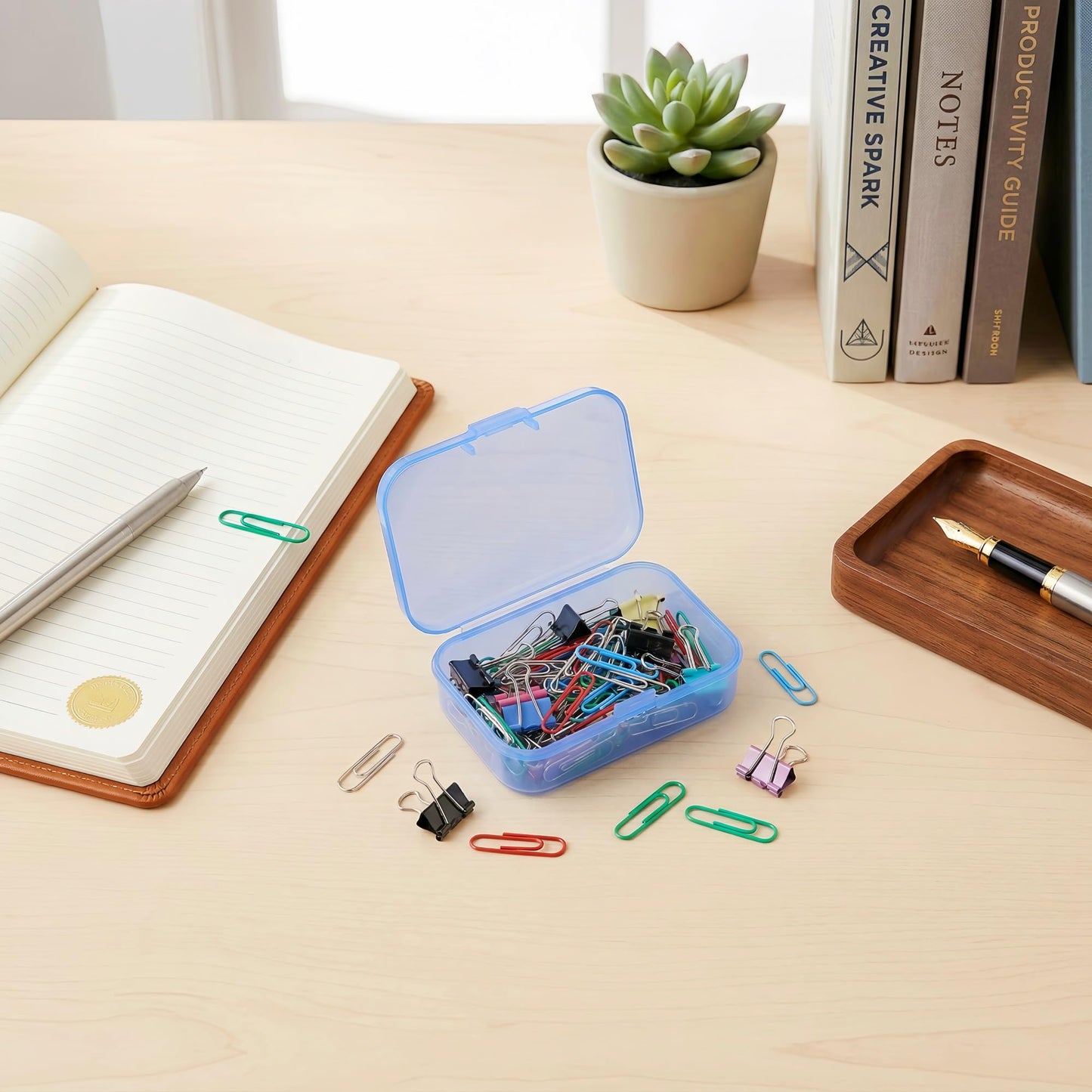 Forever bene 30 Blue Mini Parts Boxes with Lids, 30 Pieces, Blue, each piece measures 6,5 × 4,5 × 2 cm