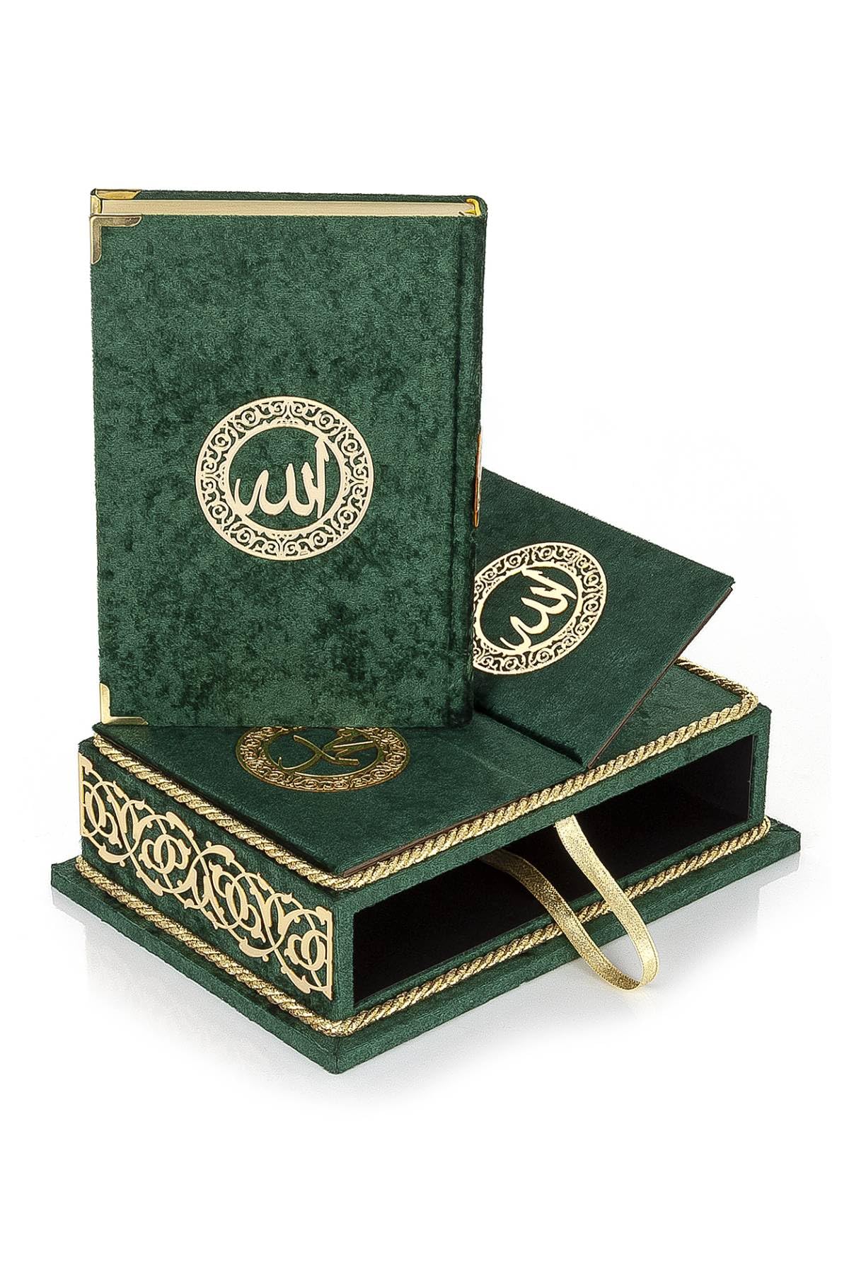 ihvan online, The Holy Arabic Quran Gift Set, Book Stand Holder, Desktop Quran Holder, Rehal, Velvet Covered Chest Rihal