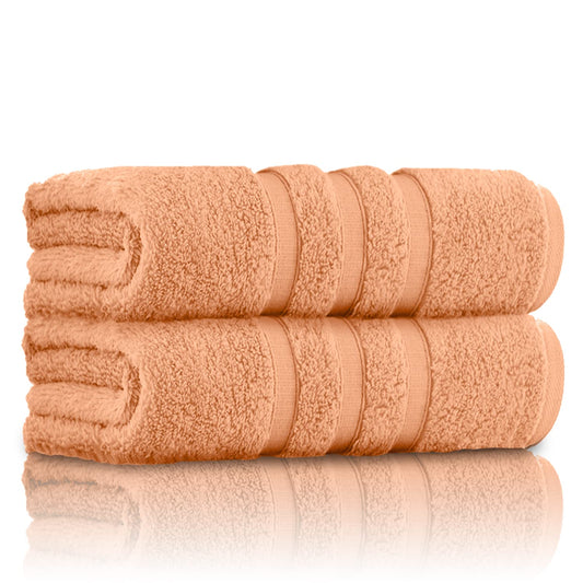 GC GAVENO CAVAILIA 100% Ringspun Cotton, Luxury 550 GSM Zero Twist Sheets, Egyptian, Peach, 70x120 Bath Towel