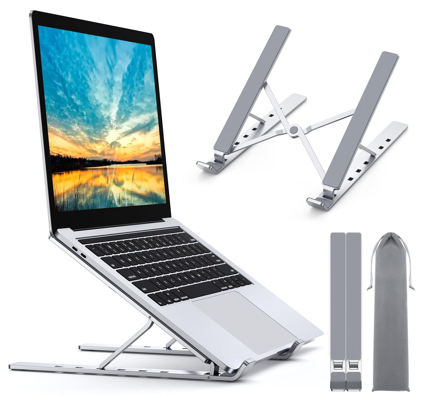 Babacom Laptop Stand, Aluminum Portable Laptop Riser Cooling Desk Holder