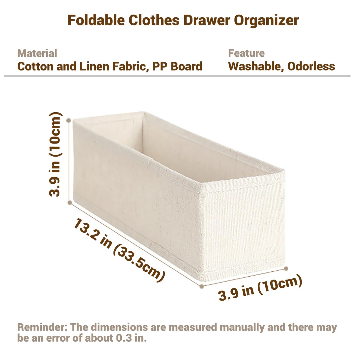 MURRI&MURRDI Mini Foldable Clothes Drawer Divider 6 Pack, Fabric Underwear Drawer Organizer, Small Wardrobe Sock Box