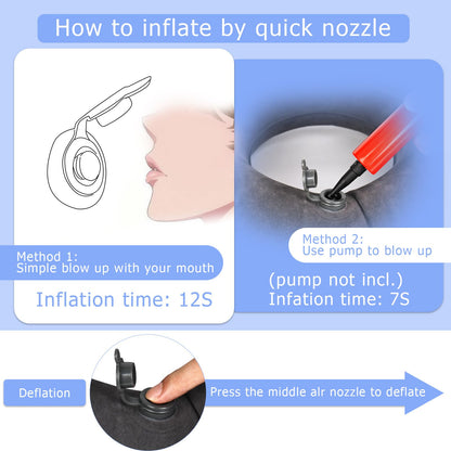 YHNDECO Orthopaedic Inflatable Seat Cushion, Hemorrhoid Seat Cushion, Ergonomic Coccyx Cushion for Wheelchairs, Office Chair, Anti-Hemorrhoids Grey