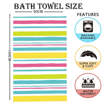 Large Thin Microfibre Beach Towel with Bag for Adult Men Women,160x90cm Pastel Stripe Beach Towels Quick Dry Sand Free Lightweight Swim Bath Towel