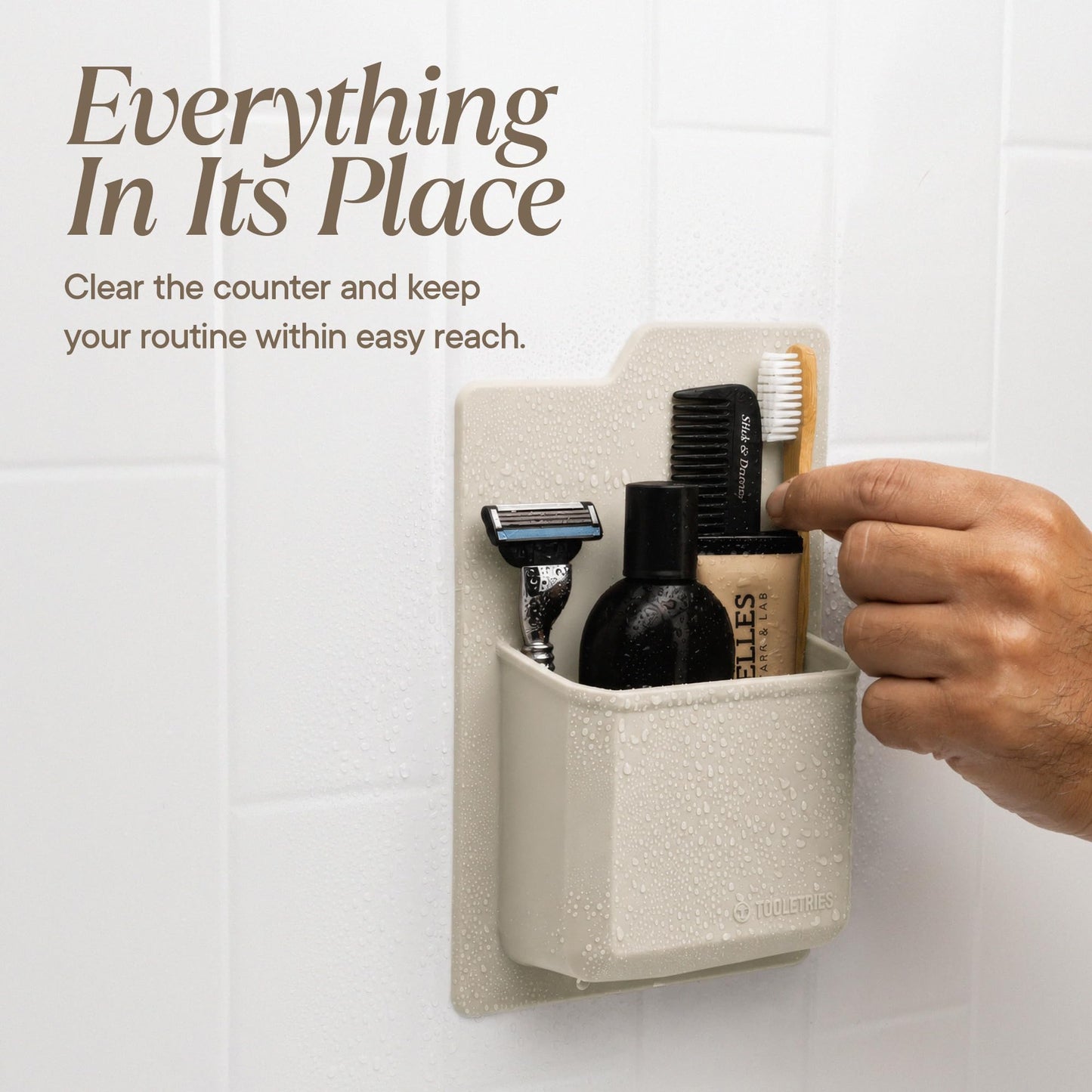 TOOLETRIES The James Organizer, Shower Storage Holder - Sand