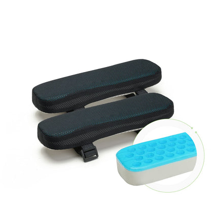 LargeLeaf Gaming Chair Armrest Memory Foam Cushions - Elbow Pillow Pressure Relief with Cooling Gel 2-Piece Set