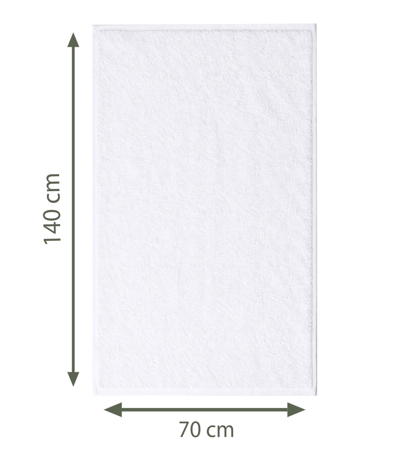 Caramont Set of 6 Bath Towels 70 x 140 cm - 100% Cotton, Ultra Soft, Highly Absorbent, Quick Drying, Hotel Quality - White - for Bathroom, Shower