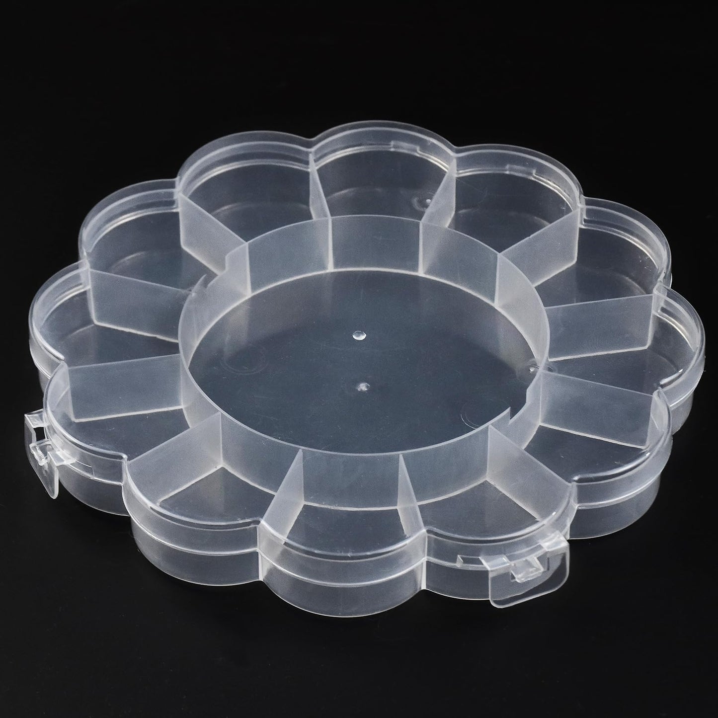 EVERMARKET 13 Grids Clear Plastic Bead Storage Containers，Floral Pattern Flip Top Jewelry Boxes Organizers for Jewelry Making and Crafts，Beads Rings