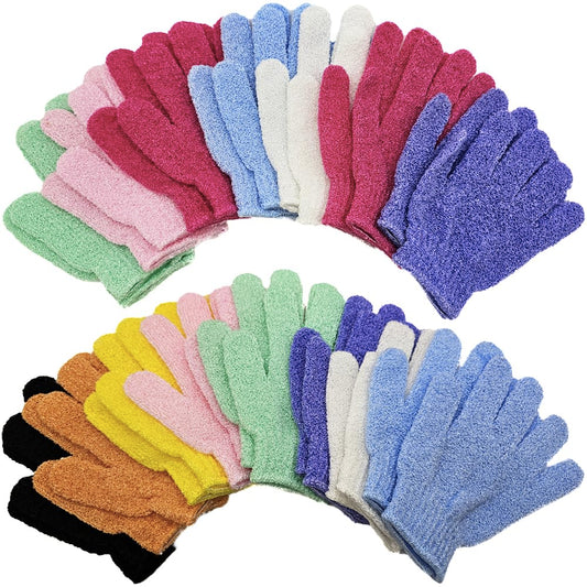 Aisamco 30 Pcs Exfoliating Gloves for Shower,15 Colors Body Scrubber Gloves Bath Gloves,Scrub Exfoliate Glove Mitt Shower Spa Massage Wash Deep