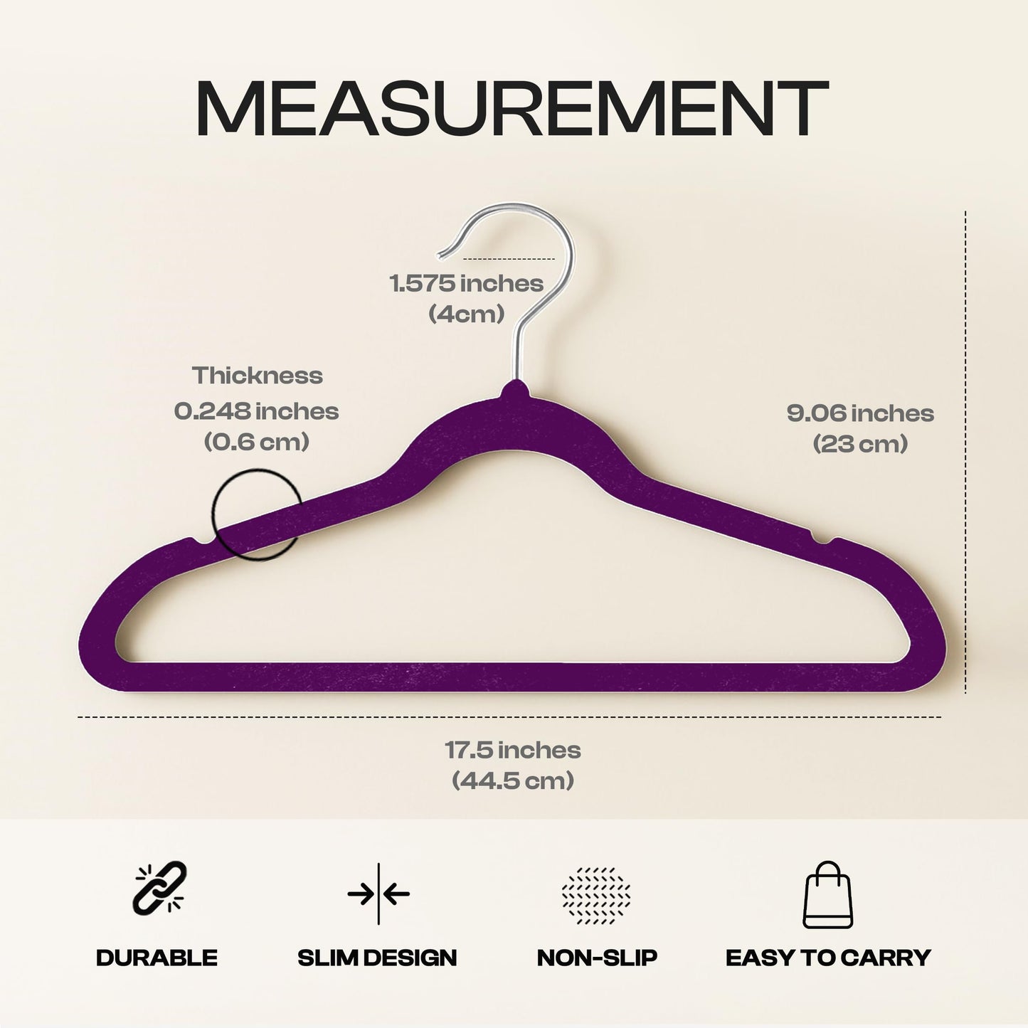 Utopia Home Velvet Hangers - 50 Pack Non-Slip Suit & Coat Hangers with 360° Rotatable Hook - Purple & Heavy Duty