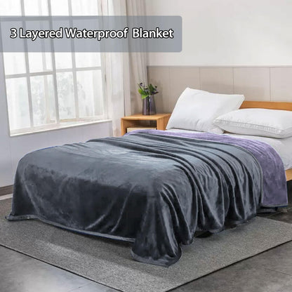 YISURE Waterproof Reversible Blanket Bed Cover 80''x60'' for Adults, Leakproof Protector Cover to Protect Bed Mattress, Sofa, Couch from Pee & Spills