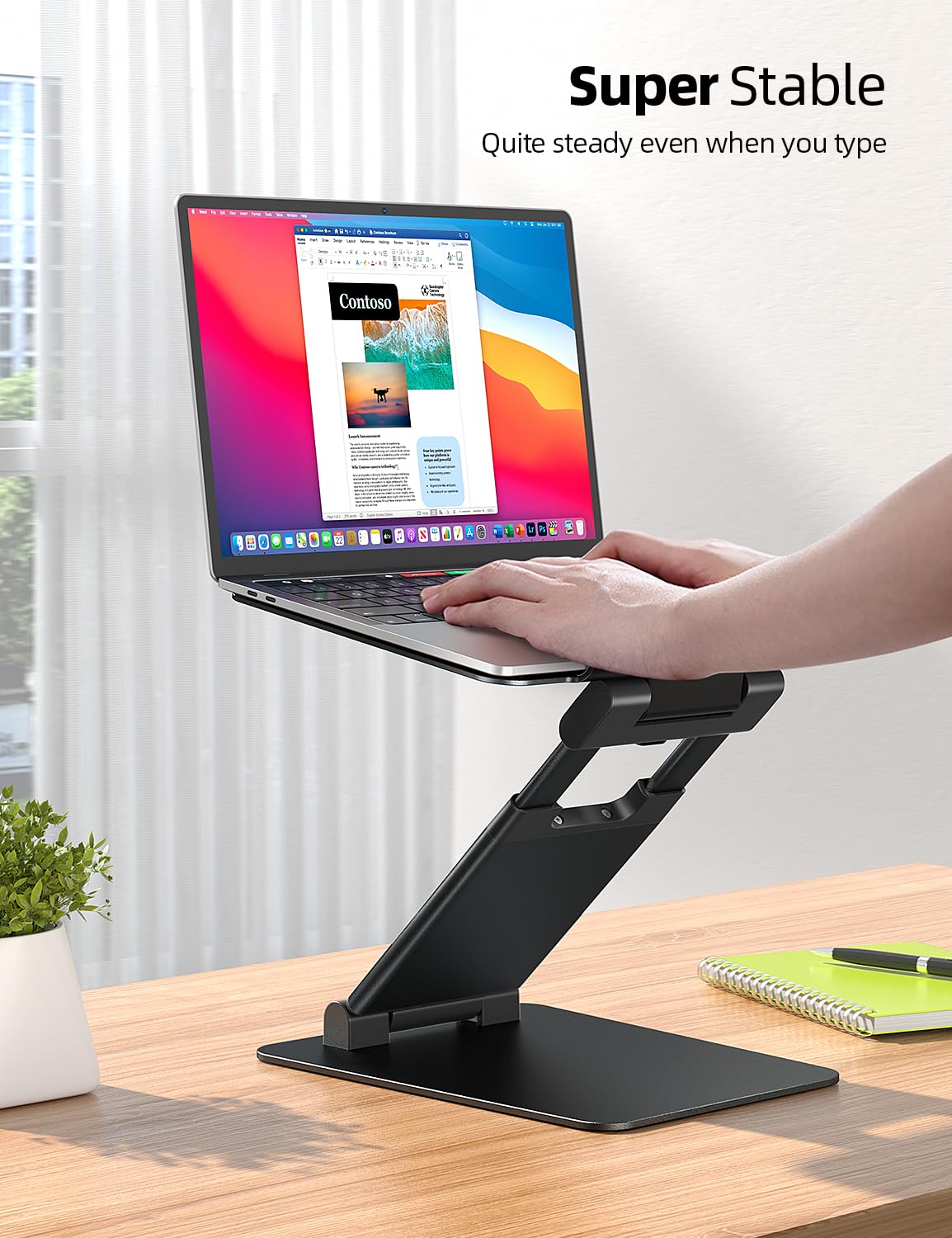 Nulaxy Laptop Stand for Desk, Adjustable Laptop Riser Ergonomic Laptop Holder Adjustable Height from 1.2" to 20", Supports up to 22lbs