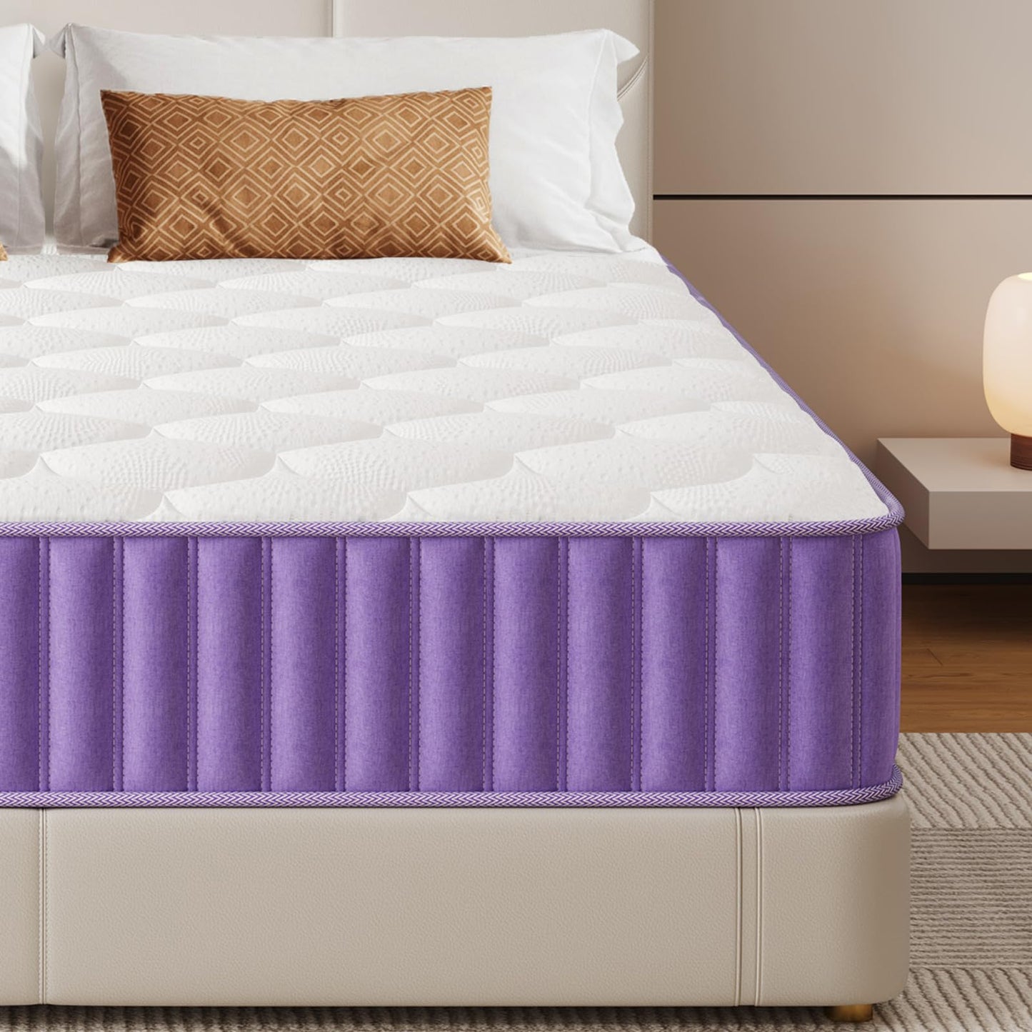 Niqooia Single Mattress 3FT, 10 inch Single Bed Mattress, with Memory Foam & Pocket Springs, Breathable Fabric, Motion Isolation