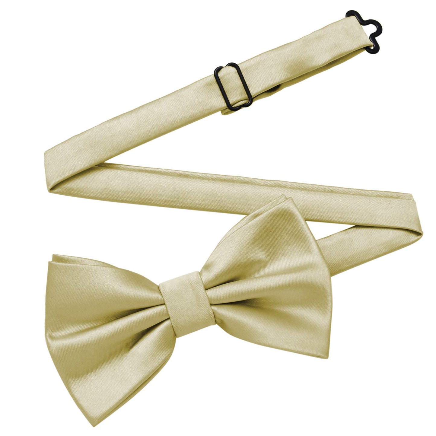 MASADA bow tie fawn champagne - men's accessory in silk-look, continuously adjustable, handmade with hook closure - 12 x 6 cm