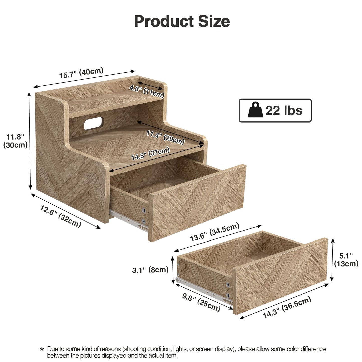 Skokliz Floating Bedside Table Set of 2, Small Wall Mounted Nightstand with Drawer and Open Shelf, Floating Shelf for Bedroom, Living Room, Kictench